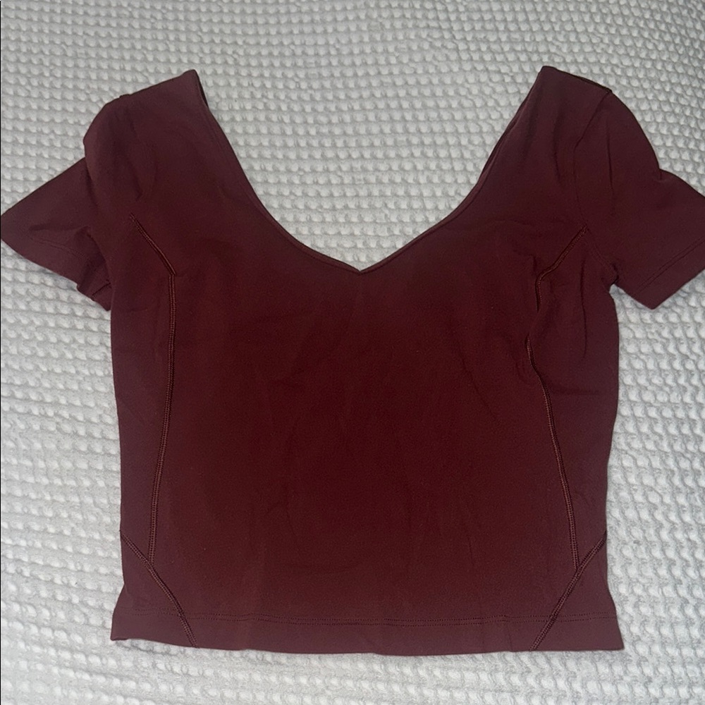 Lululemon pinkish/brownish Women's short sleeve crop Top